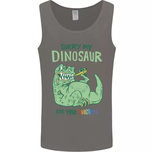 My Dinosaur Ate Your Unicorn T-Rex Funny Mens Vest Tank Top