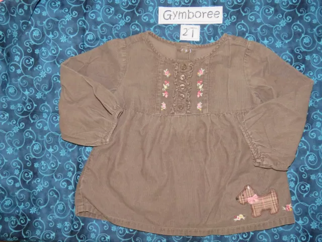 2T Gymboree Girl Detective corduroy shirt with Scottie dog