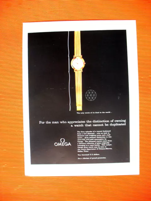 Publicite De Presse Omega Montre Horlogerie Distinction Of Owning Ad 1964
