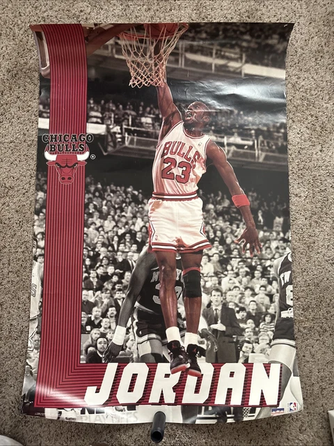 VINTAGE MICHAEL JORDAN Chicago Bulls Poster-1990 Starline