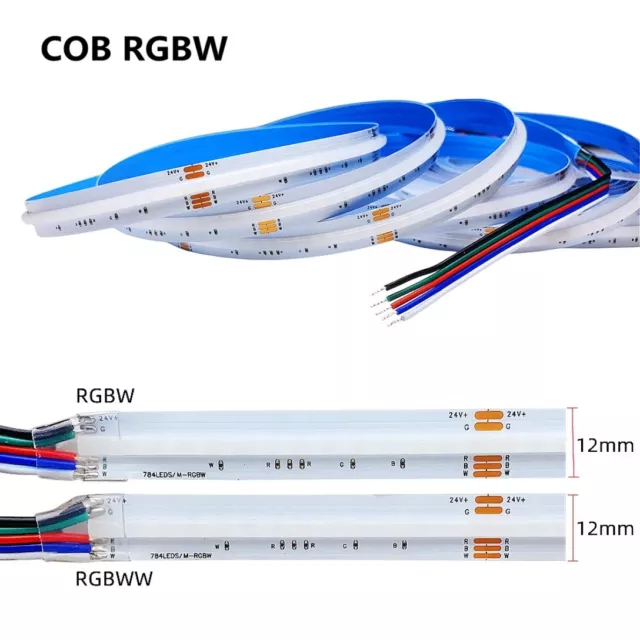 4IN1 FCOB LED Strip Light 784LEDs/m High Density Flexible 5Pin RGBW RGBWW Linear