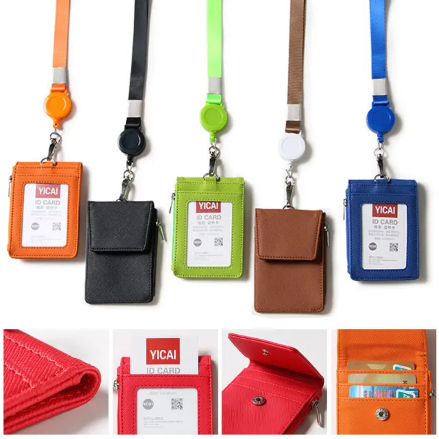 ID Badge Card Strong Holder Work Identity Pass Photo For Lanyard Neck Straps