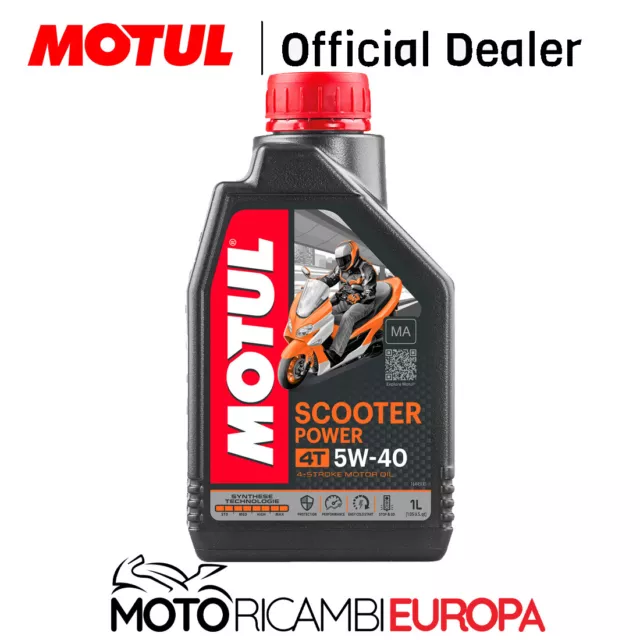 Motul 1 lt Olio Motore Moto Scooter Power 4T 5W40 100% Sintetico maxi scooter