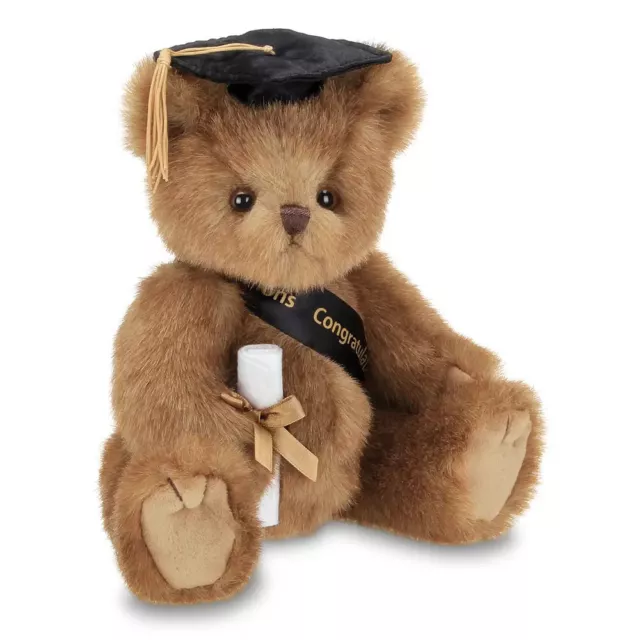 Bearington Collection 1706B Smarty Graduation Bear Black Hat Jointed Plush Toy