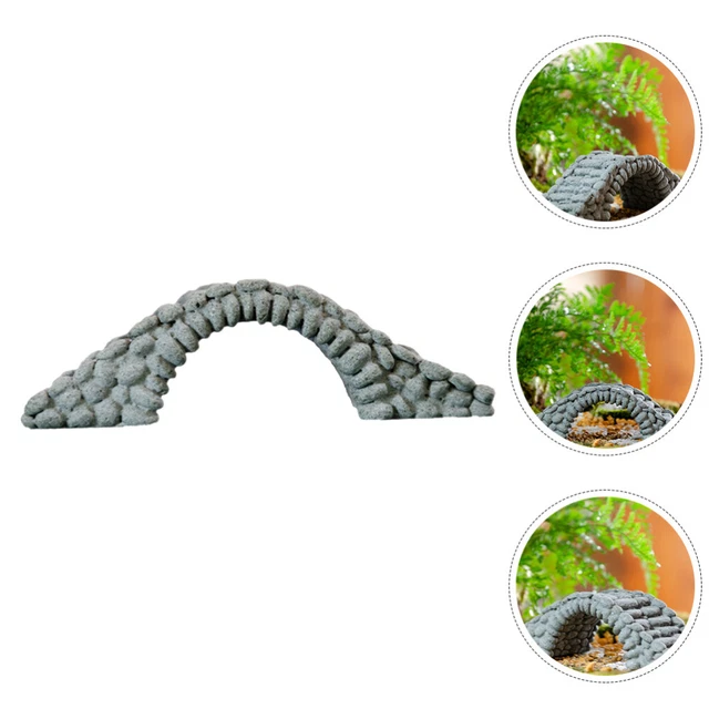 Miniature Bridge Figurine Bonsai Landscape Bridge Adornment Small Resin Bridge