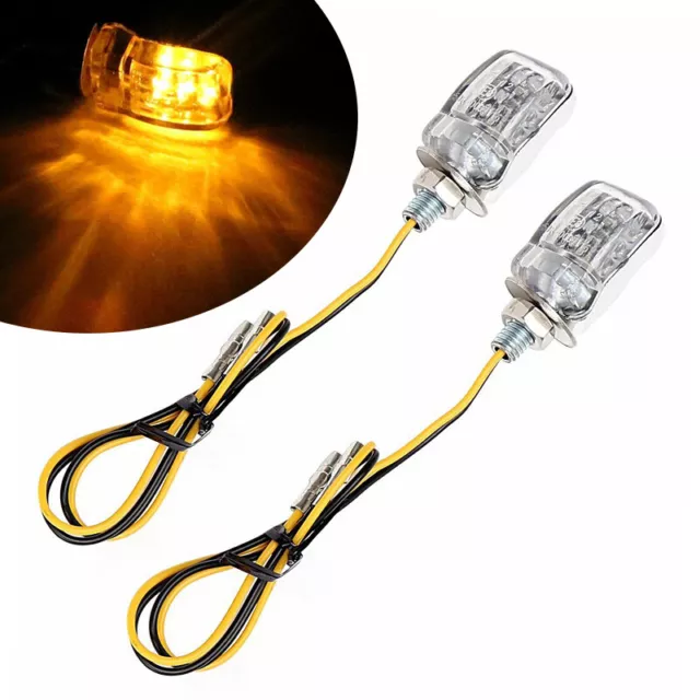 2x Motorcycle LED Mini Turn Signals Blinker Lights Indicator Fit For Yamaha BMW