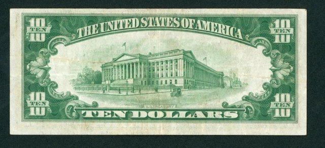 $10 1934 LGS LIME ((LIGHT GREEN SEAL)) Federal Reserve DAILY CURRENCY AUCTIONS 3