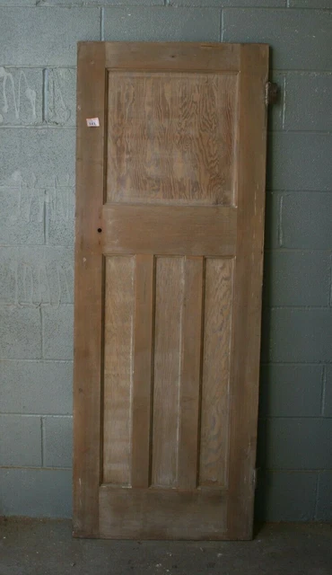 Door 1930's 4 Panel Pine Wooden 28" x 75 1/4" Internal  ref 341A