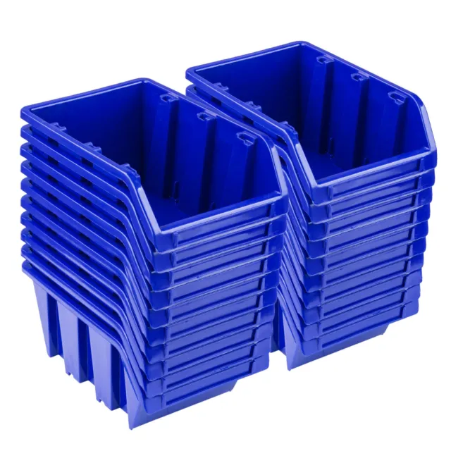 Lot de 20 x caisses empilables NP8 bleues boîtes de rangement boîtes de tri