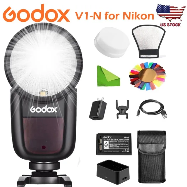 Godox V1 Flash Speedlight V1-N TTL HSS Round Head Camera Speedlite for Nikon