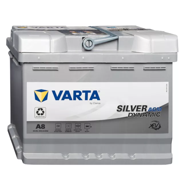VARTA A8 Silver Dynamic Start-Stop Plus (D52) AGM Starter Autobatterie 12V 60Ah