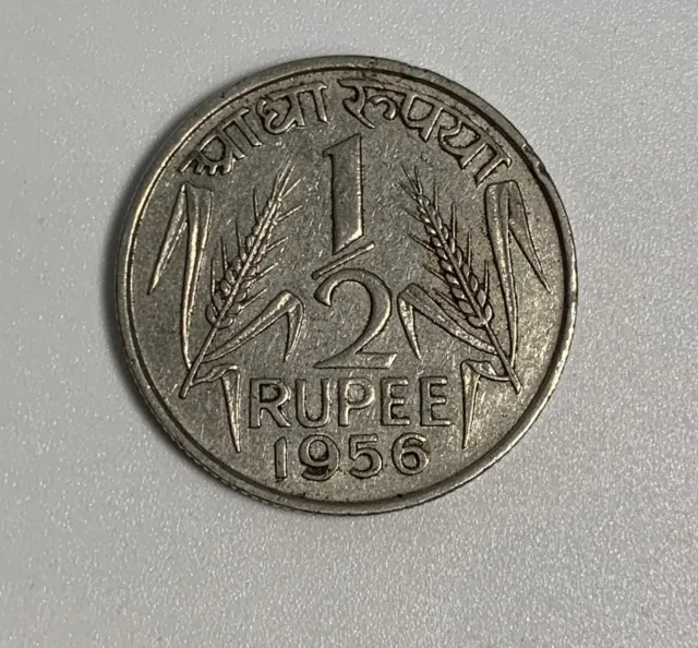 India.  1/2  Rupee, 1956.