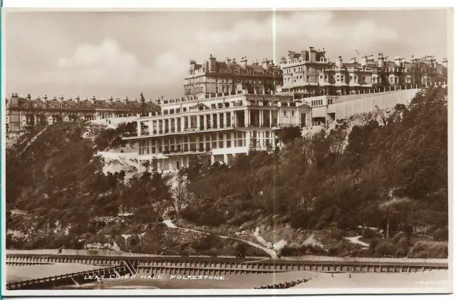 Very Nice Scarce Old R/P Postcard - Leas Cliff Hall - Folkestone - Kent C.1928