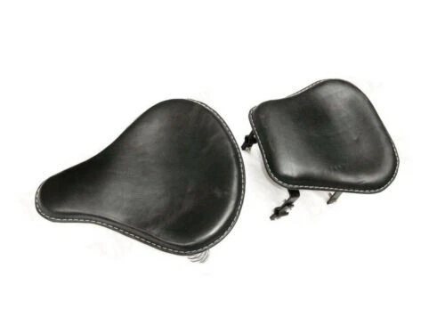 Black Leather Harley Style Saddle Seats Triumph For Royal Enfield