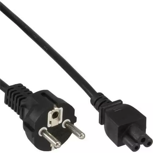 10x InLine Netzkabel für Notebook, 3pol Kupplung, schwarz, 10m