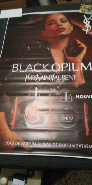 Affiche  parfum 120X170  BLACK OPIUM 2 flacons EDP et EDP EXTREME d'YSL