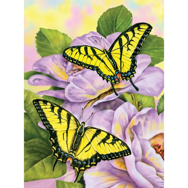 Paquete de 3 Kit de Pintura Pequeña Junior Por Número 8,75""X11,75""-Mariposas Cola de Golondrina -PJ