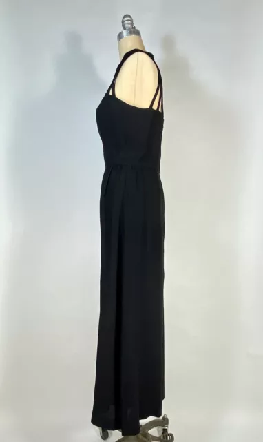 Vintage 1990's sexy black jumpsuit with cage style halter neck & back size Small 3