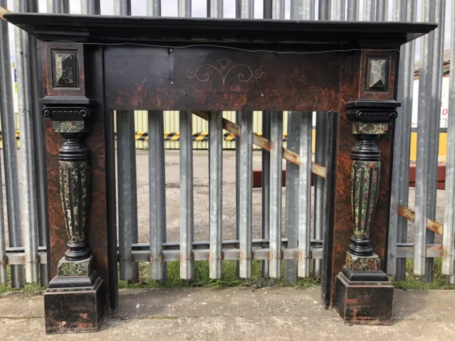 Victorian marbleised slate fire surround