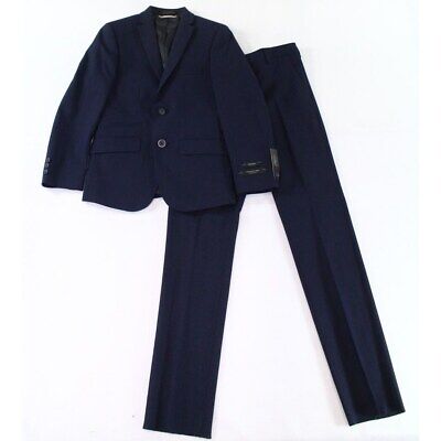 Andrew Marc Boy's Suit Skinny Fit  Nailhead  Sz  Blazer 14R Pants 16R  Dark blue