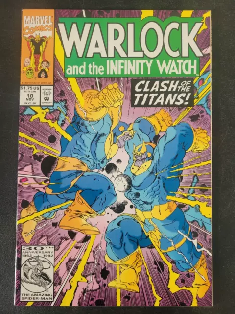 WARLOCK & THE INFINITY WATCH #10 (1992) MARVEL COMICS WAR! THANOS vs THANOS!