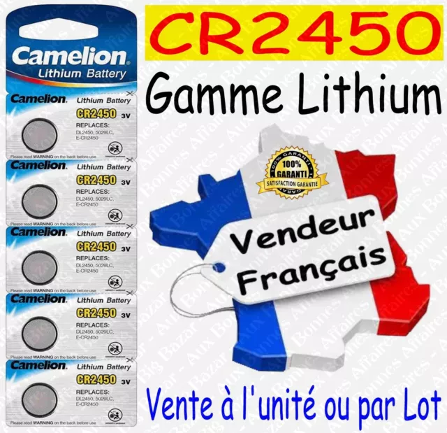 Piles boutons au choix : CR2450 ou CR2032 CR2025 CR2016 CR1632 CR2430 Lithium 3V