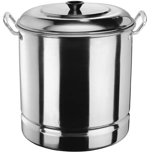 (USA) 32quart Steamer Pot Aluminum Lid Versatile Cookware for Healthy Cooking