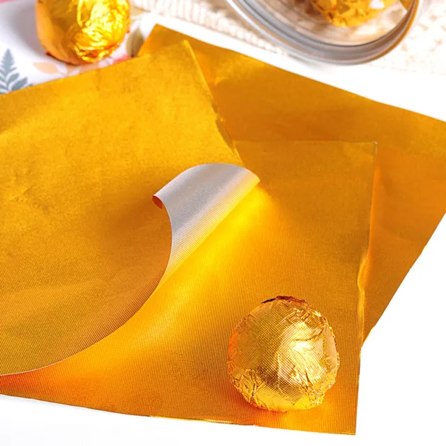 100 pz carta lamina caramelle per uso alimentare imballaggio senza maniera carta latta