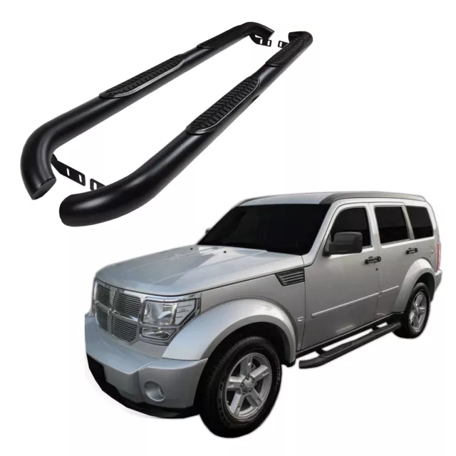 SB322BL Trittbretter für DODGE NITRO 2007 - 2012 SCHWELLERROHRE Schwarz