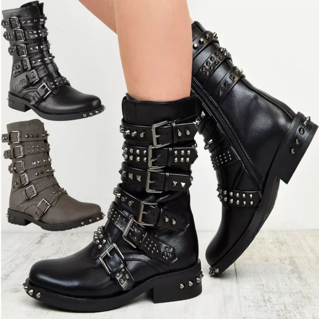 Strappy biker boots store