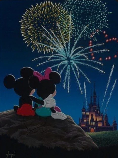 5D Diamond Painting Minnie and Mickey Watching the Fireworks Kit