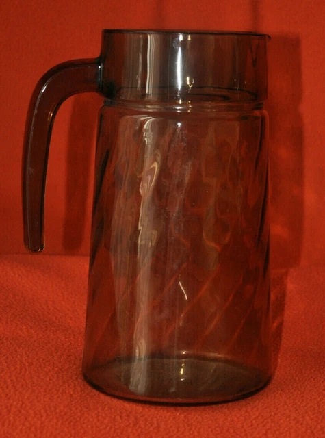 Carafe cruche à eau ou orangeade en verre fumé