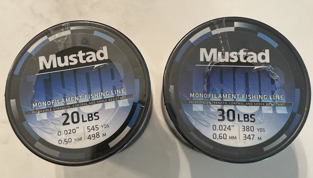 MUSTAD PREMIUM CLEAR MONO FISHING LINE 1 - 20lb & 1 - 30lb TEST SPOOL - NEW!!