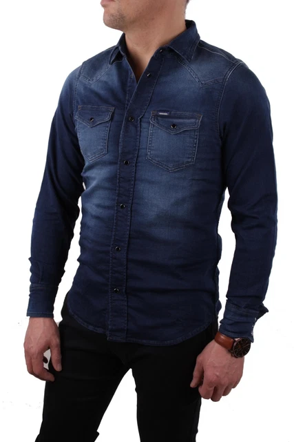 DIESEL CHEMISE HOMME Chemise Jean Joggjeans Sonora Ne Bleu 13 EUR