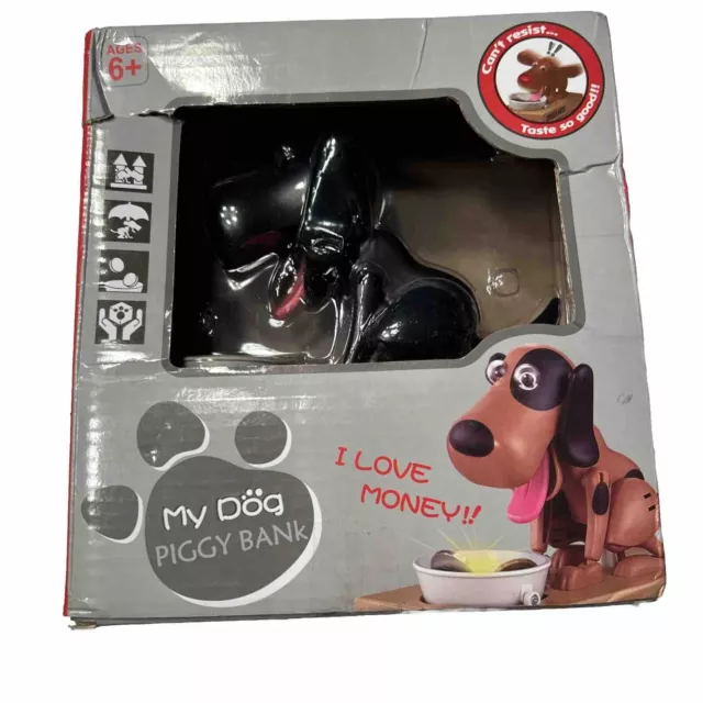 My Dog Piggy Bank Brown Robotic Coin Munching Toy Money Box “I Love Money”Pooch