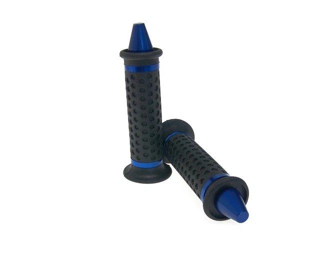Poignées de guidon cône bleu eloxé [Ø 22mm]