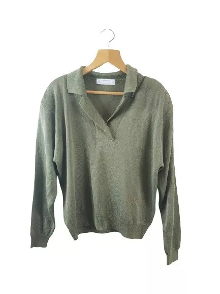 Womens Marks & Spencer St Michael Uk 16 Vintage Green Jumper Sweater Pullover