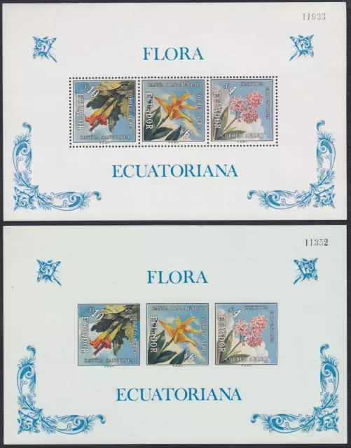 Ecuador Kleinbogen Block 22 1972 Orchidee Flora Ohne Auszacken Und Zahnrad MNH