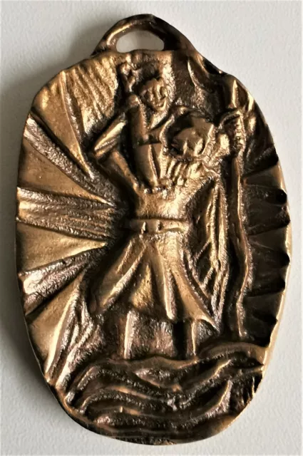 Amulette Schlüsselanhänger Schmuckanhänger Christophorus, Neu, Guss, Bronze groß