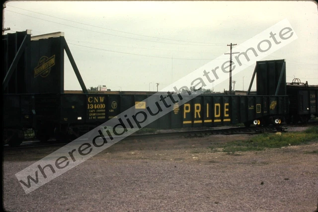 Orig. Slide Chicago & Northwestern CNW 134010 Pride Gondola Proviso ILL 6-72