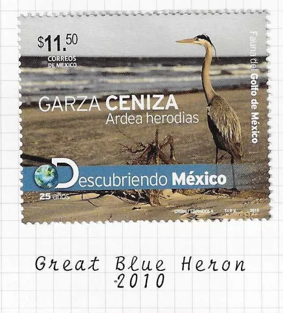 Mexico 2010 Great Blue Heronl MINT hinged