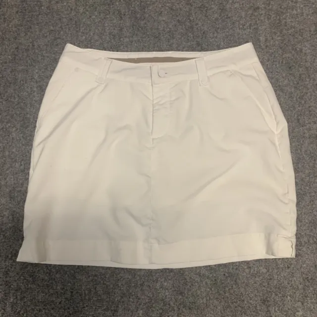 Womens Under Armour Performance Athletic Skort Skirt size 8 White golf tennis