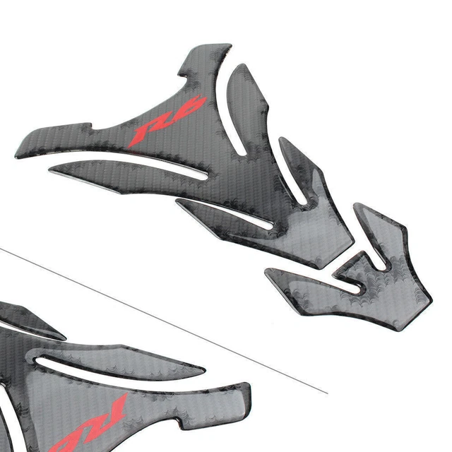 1Pcs Moto 3D Carbon Fiber Tank Decal Protector Pad Sticker For YZF R6 YZF600 Red