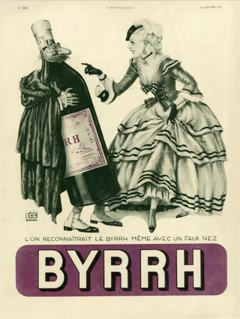 "BYRRH" Annonce originale entoilée  L'ILLUSTRATION  23/01/1932  Georges LEONNEC 