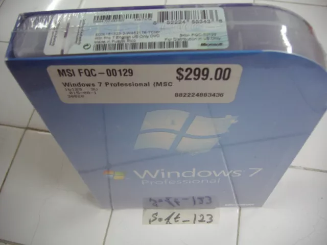 Microsoft Windows 7 Professional Full 32 & 64 Bit DVD MS WIN PRO=NEW SEALED BOX=