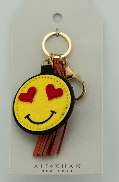 Ali Khan | Purse Charm heart Eye Emoji Tassel Key FOB Keychain