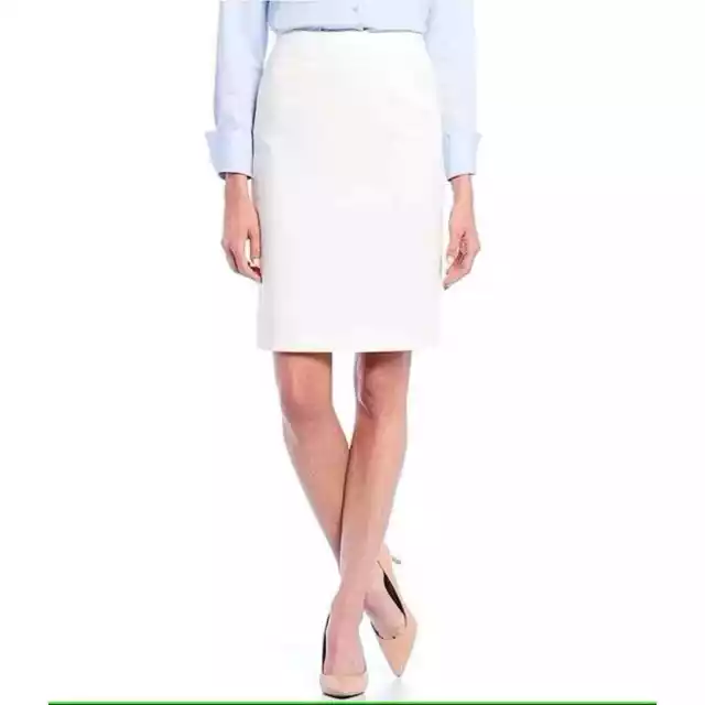 Calvin Klein Women's White Straight & Pencil Skirt Cotton Slit Business / Size 4