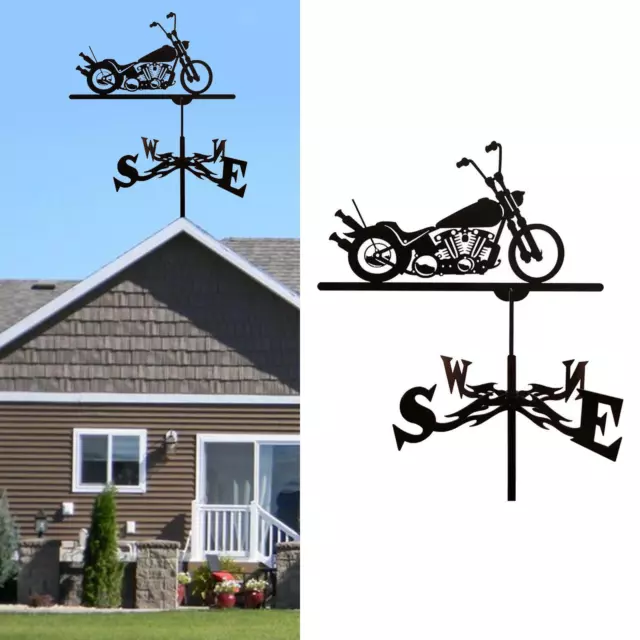 Wind Vane Motorbike Stainless Steel Weathervane Outdoor European-Style Iron Roof