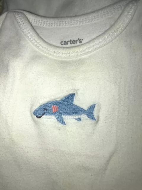 CARTERS Shark BABY BOY GIRL 9 MONTHS ONE PIECE Baby Shark