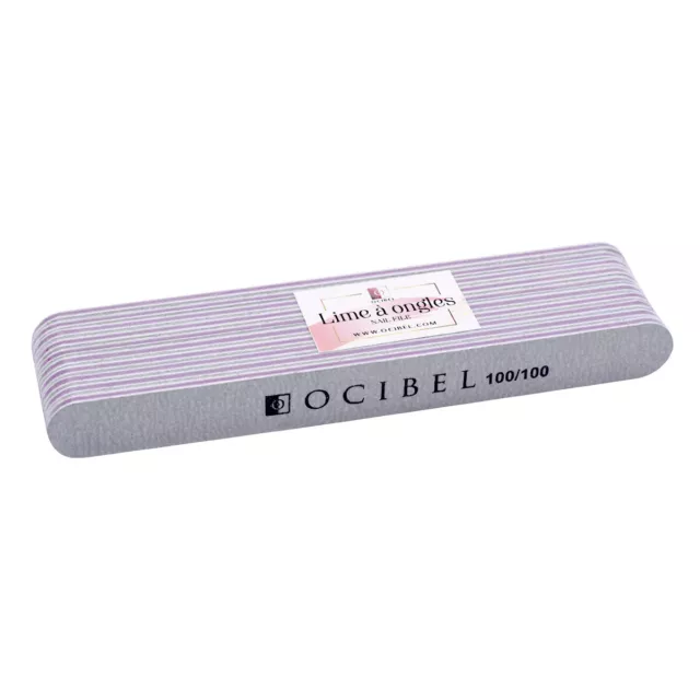 Ocibel France - 50 Limes à ongles Zèbre Droite 100/100 Manucure France Faux Ongl